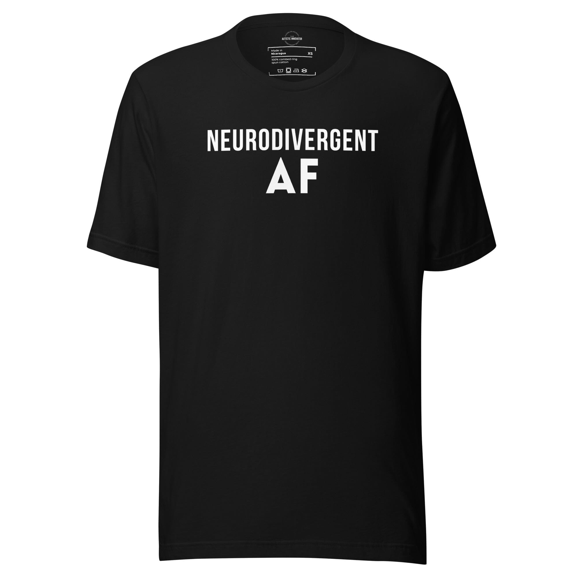 Neurodivergent AF Unisex t-shirt T-Shirt The Autistic Innovator Black XS 