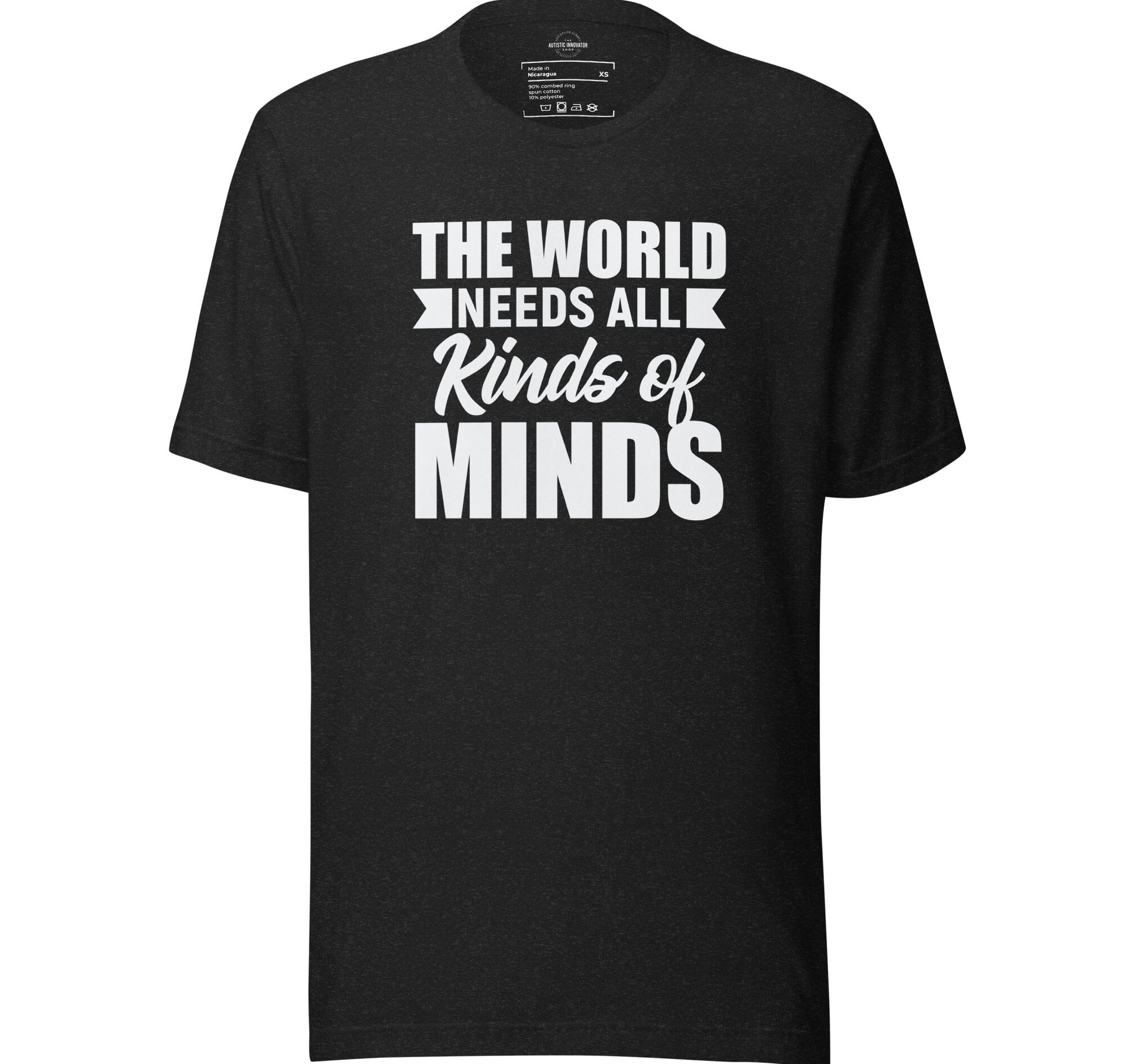 The World Needs All Kinds of Minds Unisex t-shirt The Autistic Innovator Black Heather XS 