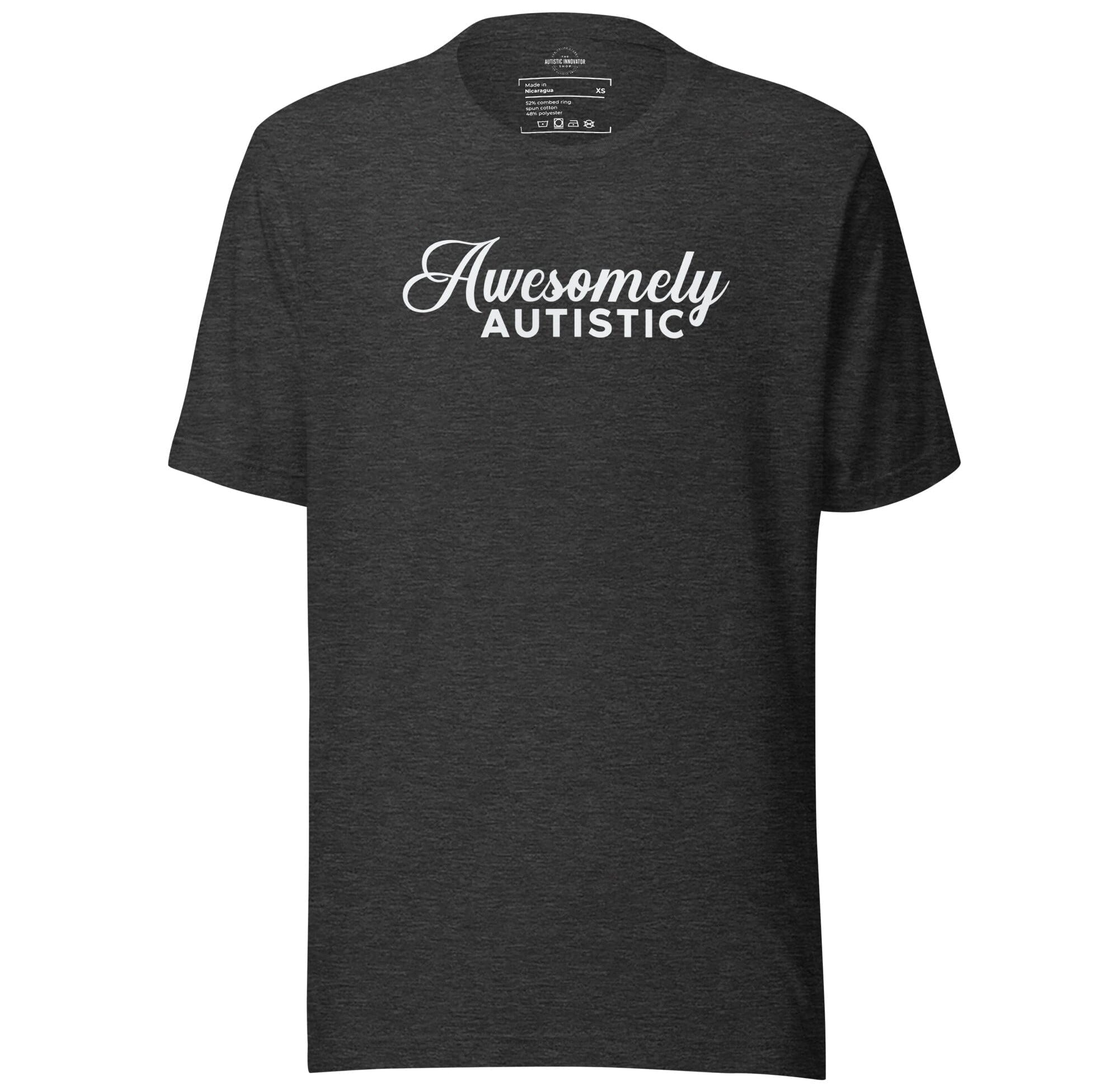 Awesomely Autistic Unisex t-shirt The Autistic Innovator Dark Grey Heather XS 