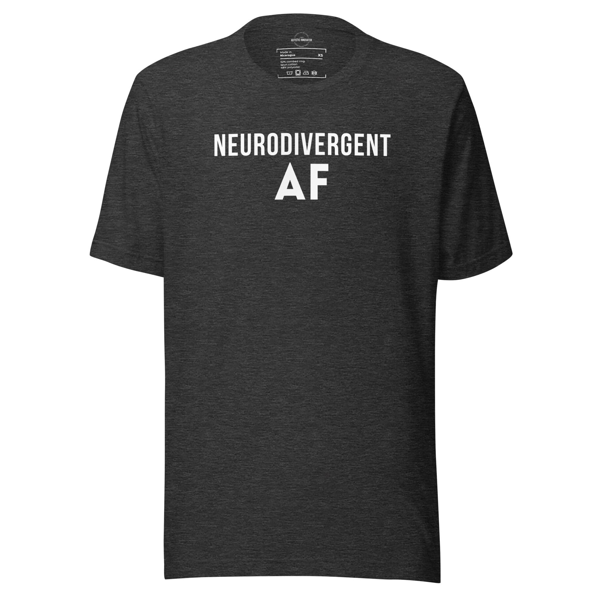 Neurodivergent AF Unisex t-shirt T-Shirt The Autistic Innovator Dark Grey Heather XS 