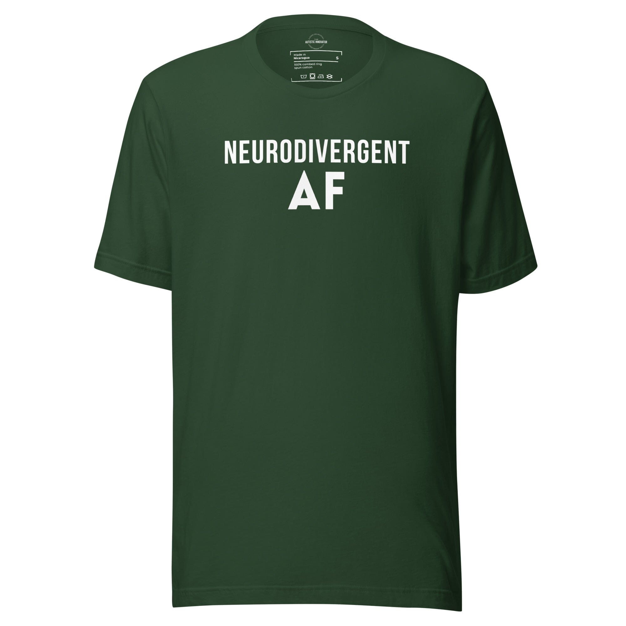 Neurodivergent AF Unisex t-shirt T-Shirt The Autistic Innovator Forest S 