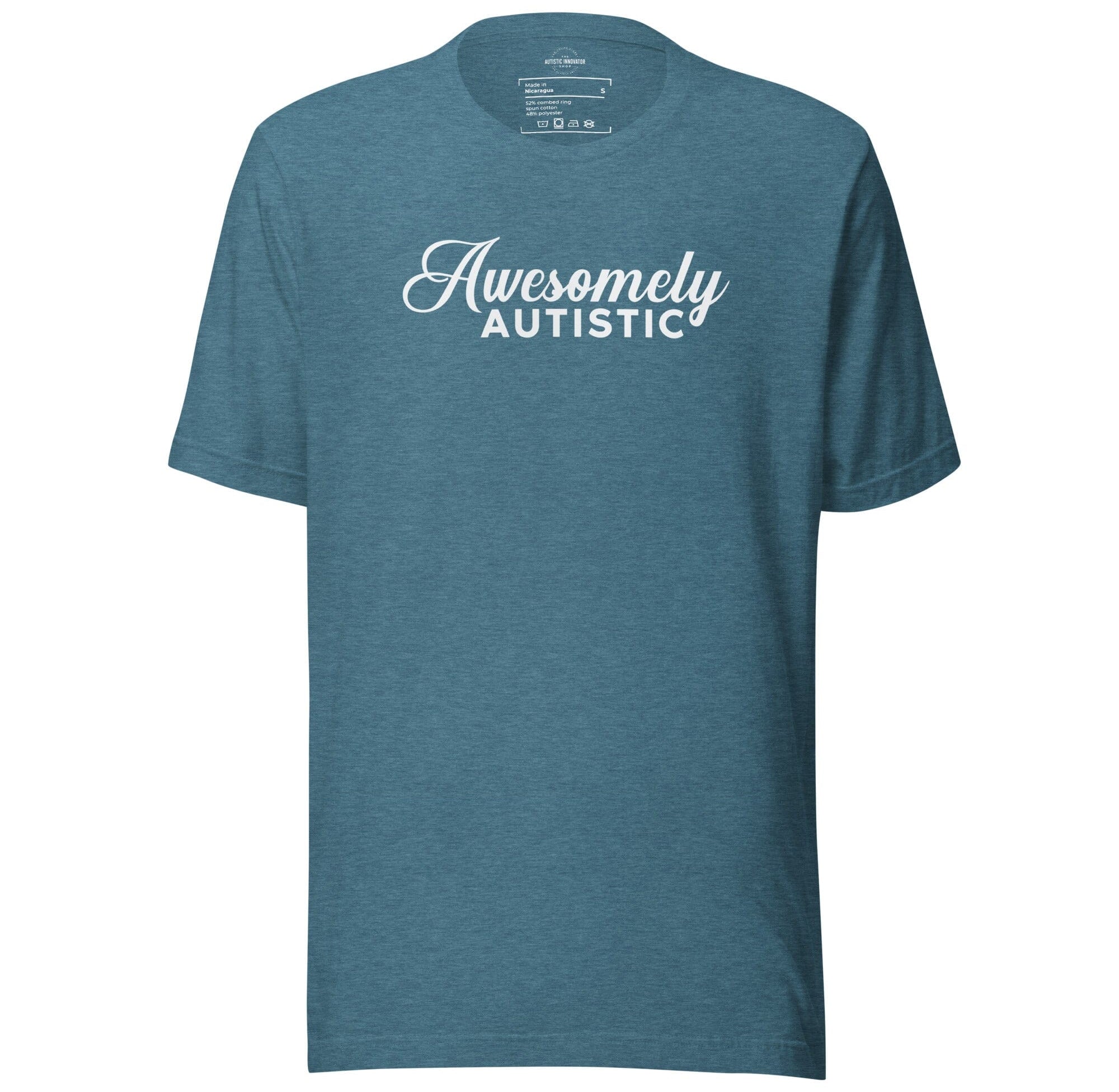 Awesomely Autistic Unisex t-shirt The Autistic Innovator Heather Deep Teal S 