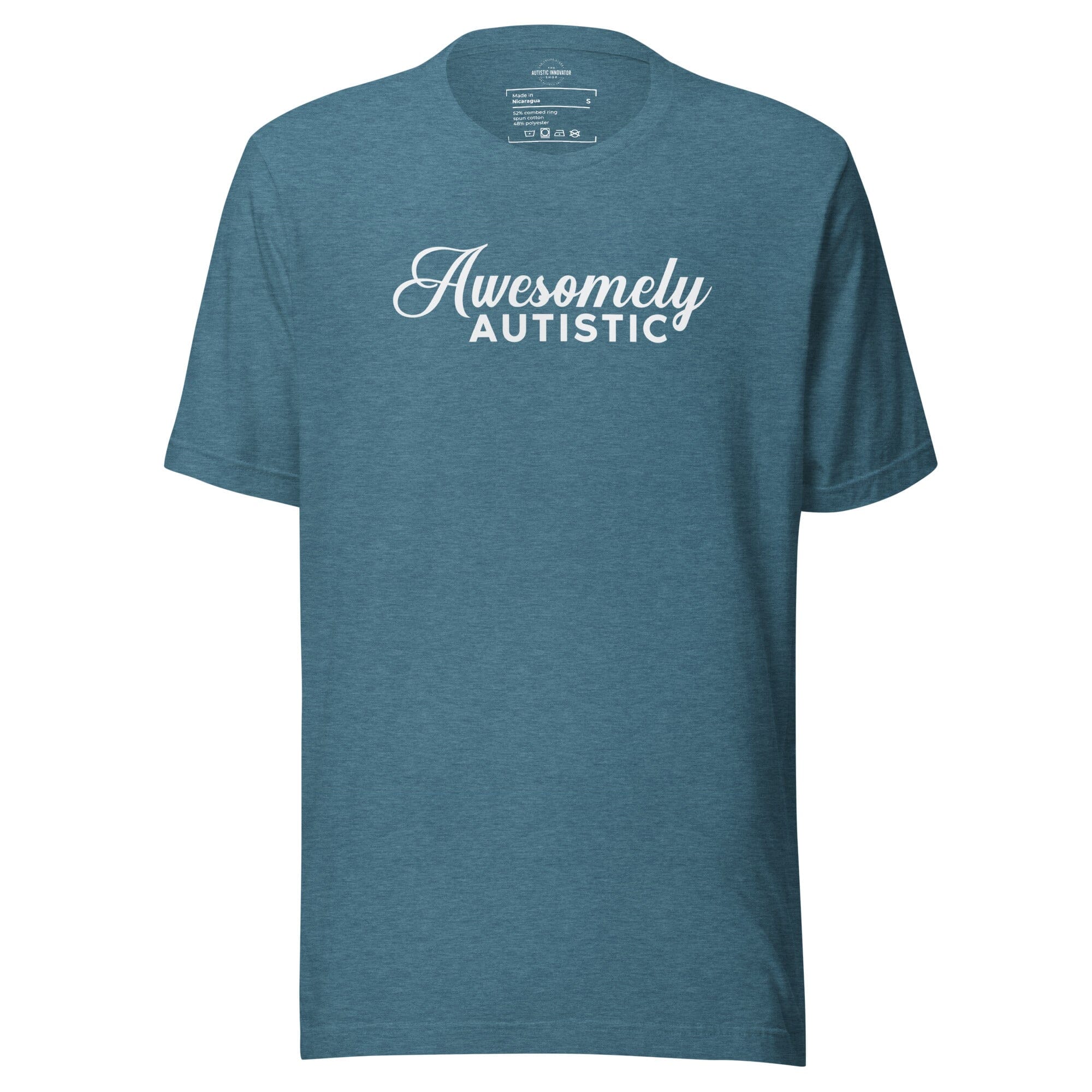 Awesomely Autistic Unisex t-shirt The Autistic Innovator Heather Deep Teal S 