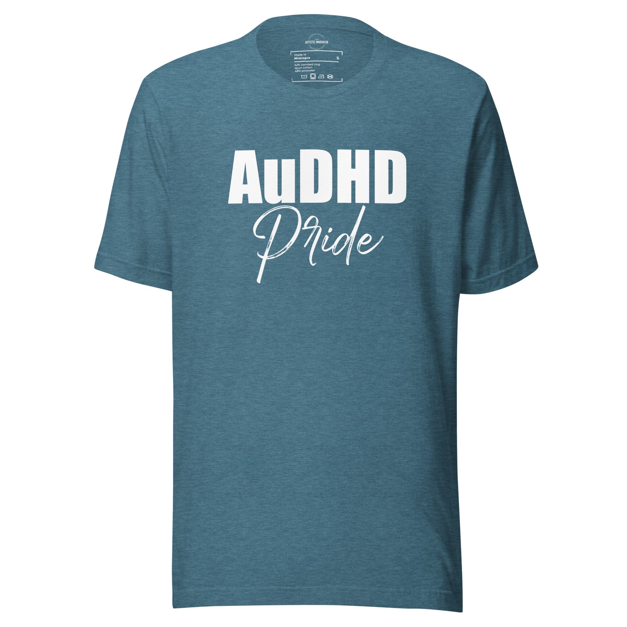 AuDHD Pride Unisex t-shirt The Autistic Innovator Heather Deep Teal S 