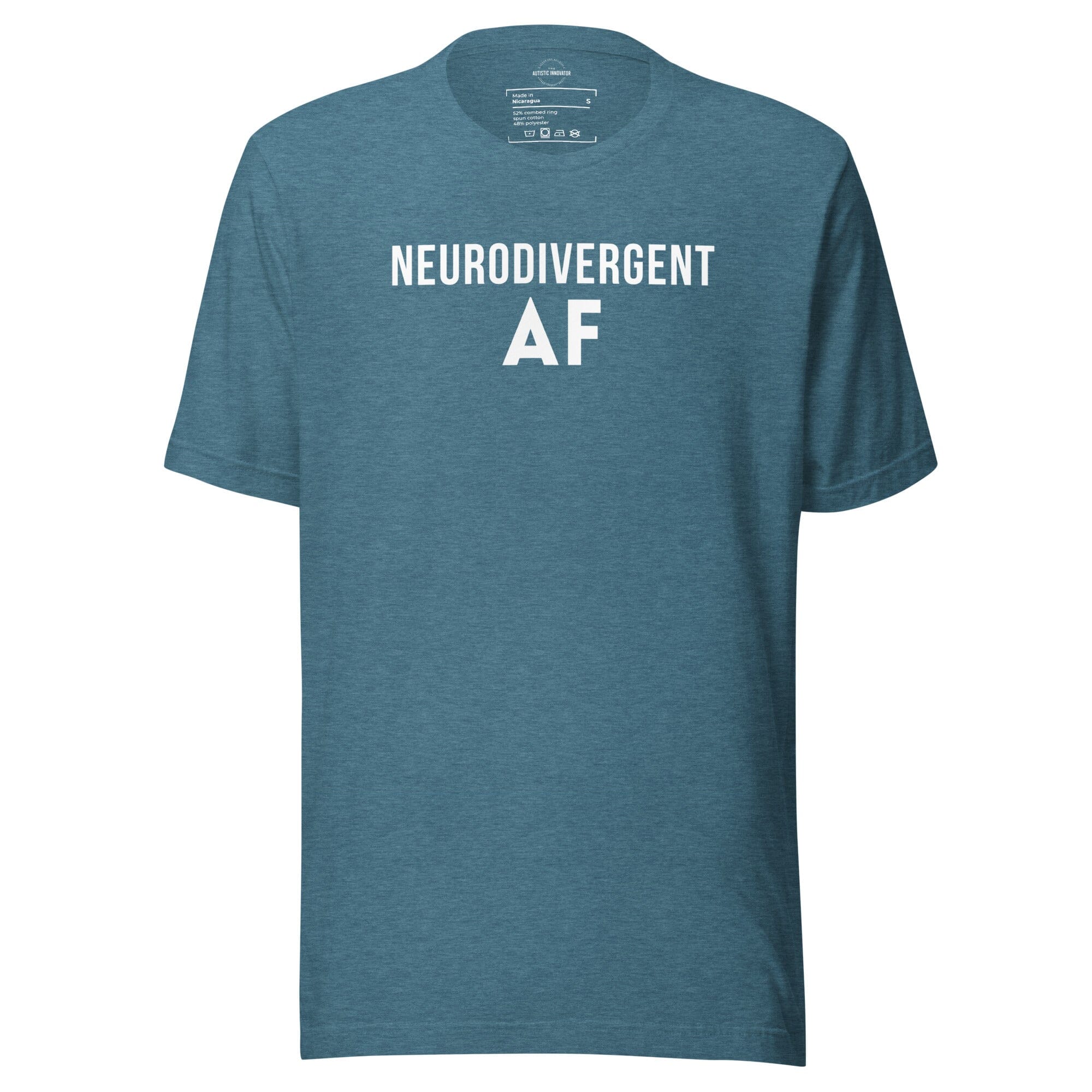 Neurodivergent AF Unisex t-shirt T-Shirt The Autistic Innovator Heather Deep Teal S 