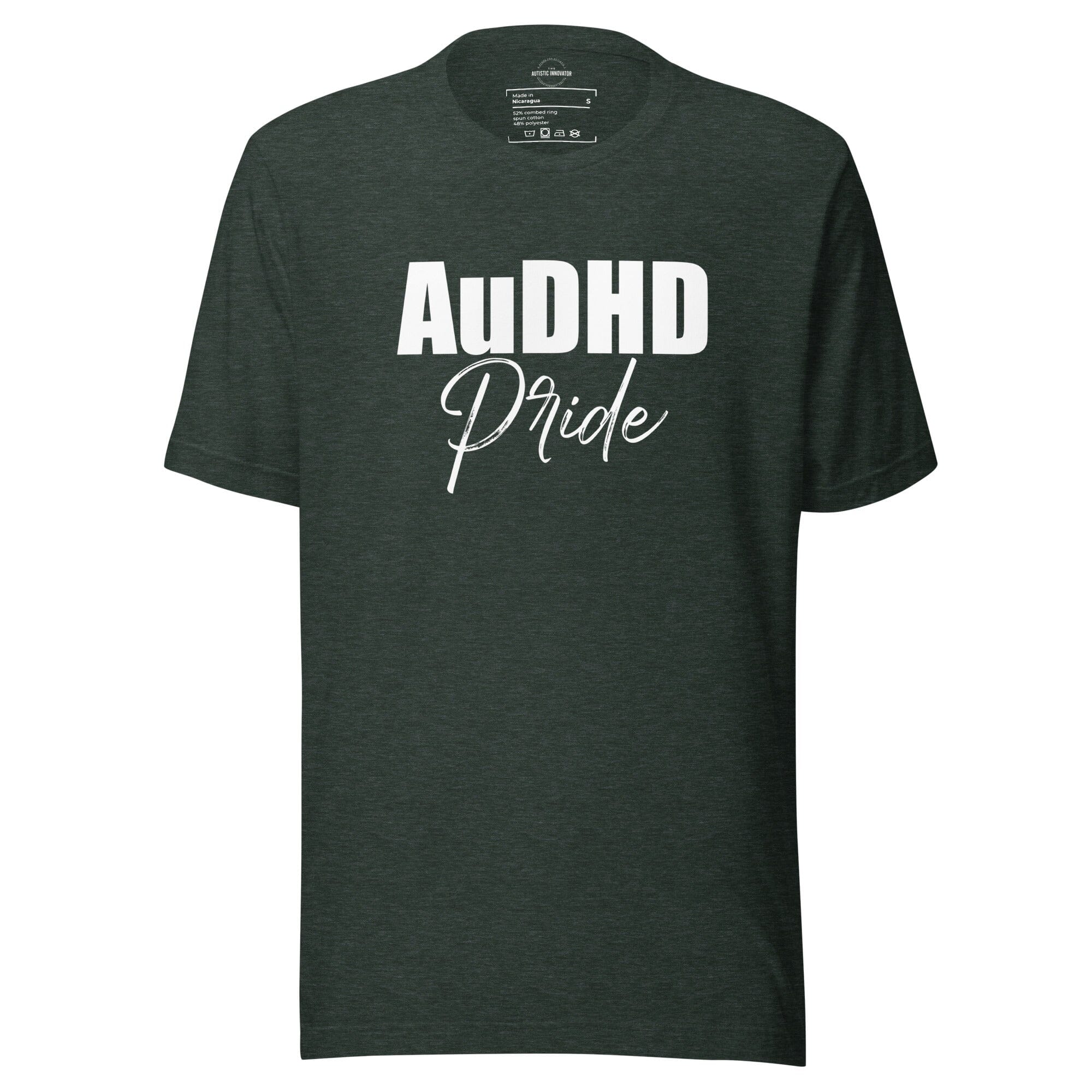 AuDHD Pride Unisex t-shirt The Autistic Innovator Heather Forest S 