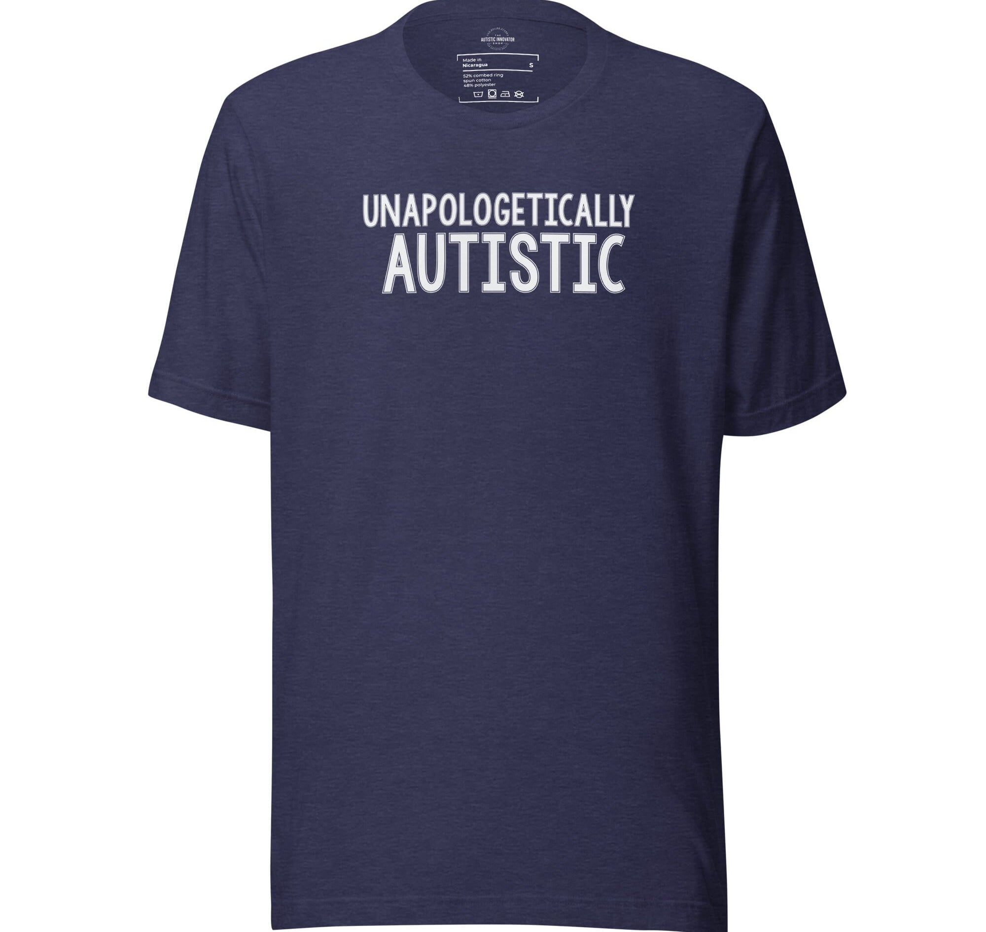 Unapologetically Autistic Unisex t-shirt The Autistic Innovator Heather Midnight Navy S 