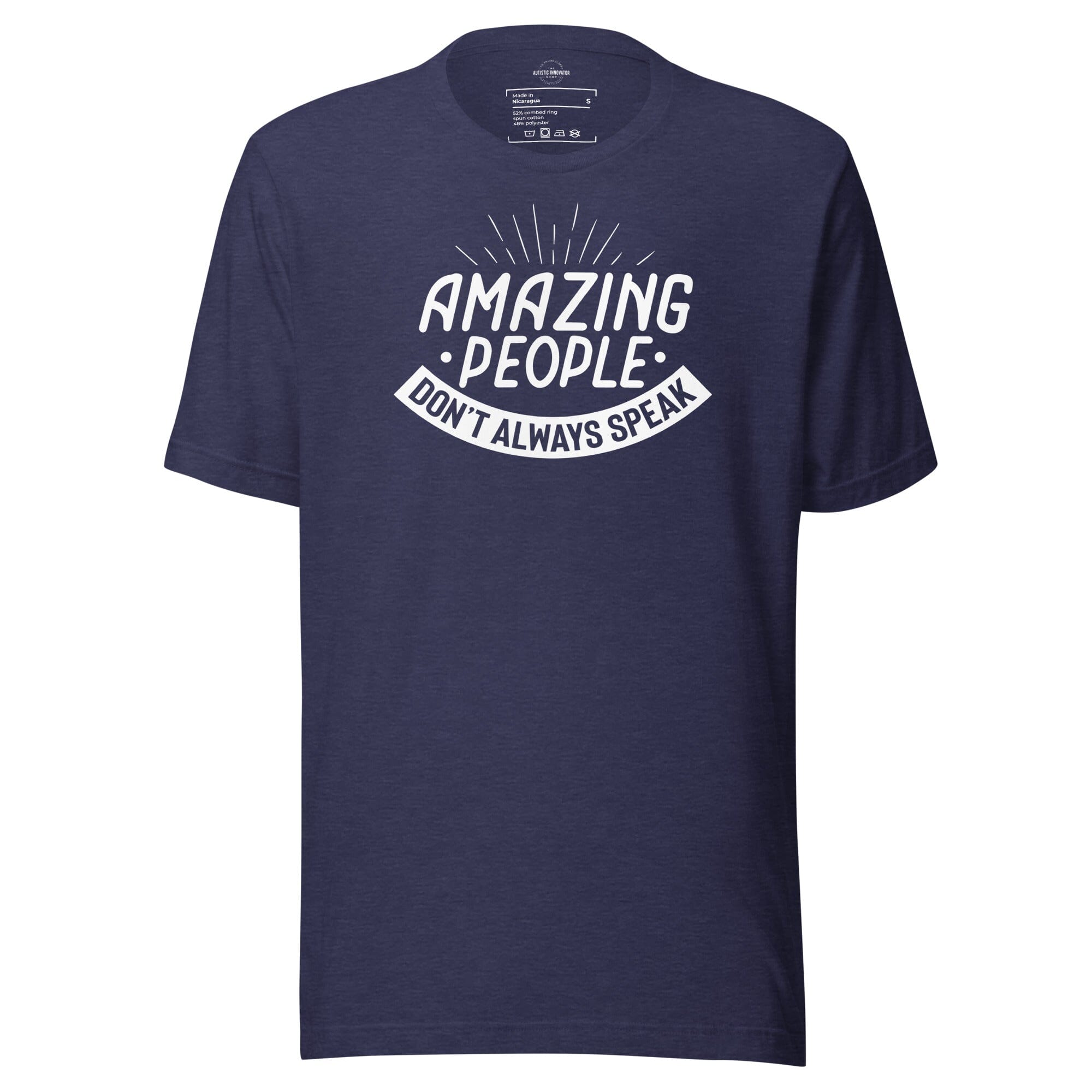 Amazing People Don't Always Speak Unisex t-shirt The Autistic Innovator Heather Midnight Navy S 
