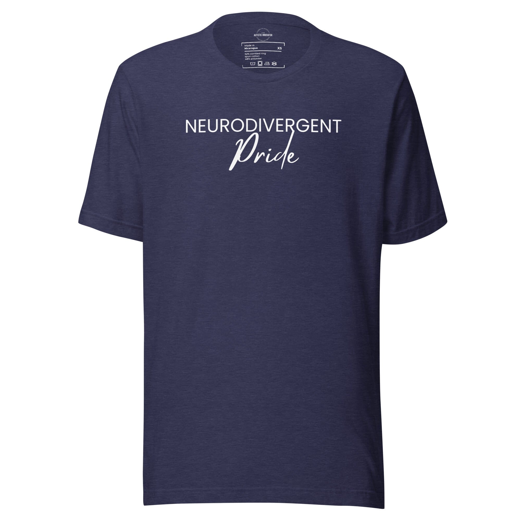 Neurodivergent Pride Unisex t-shirt The Autistic Innovator Heather Midnight Navy XS 