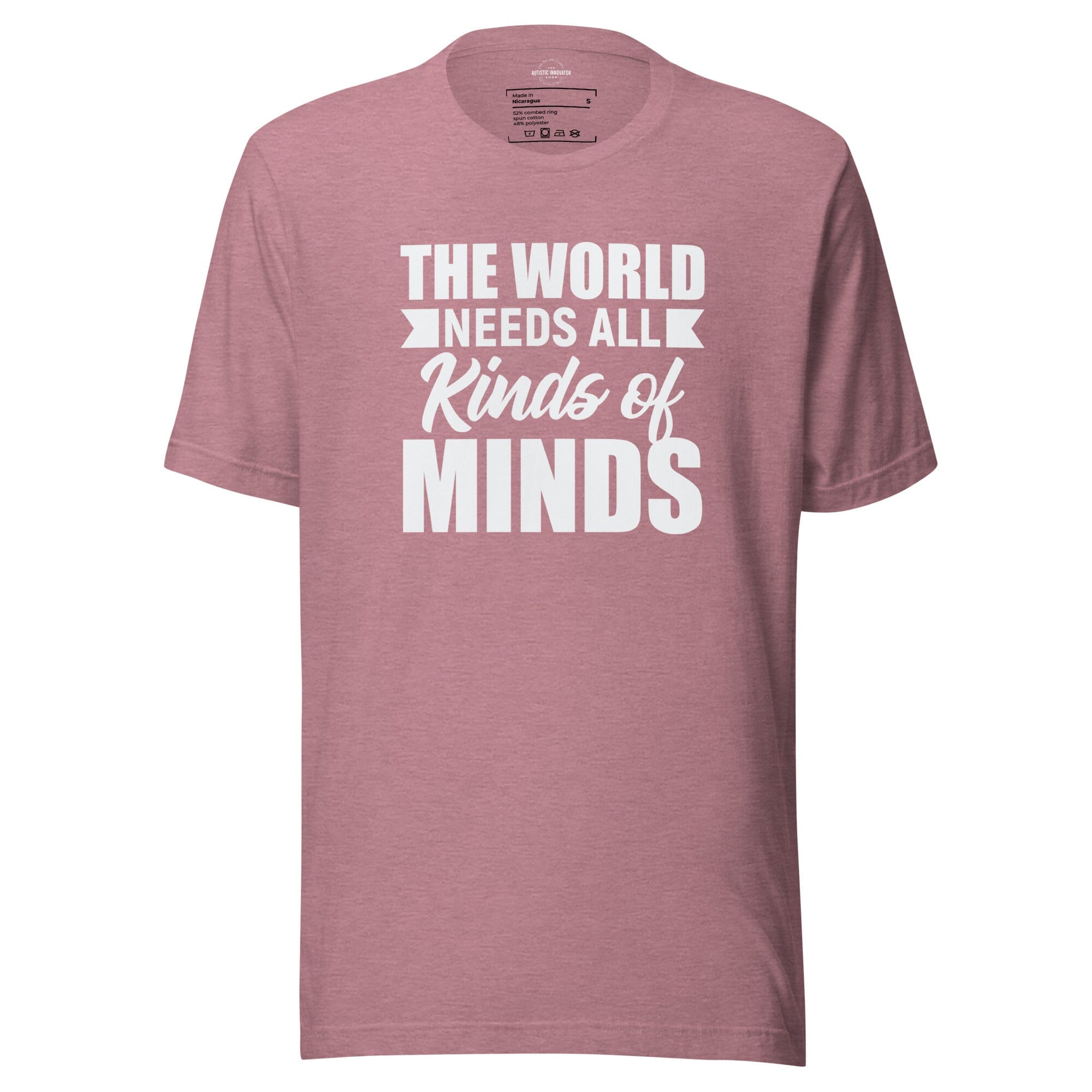 The World Needs All Kinds of Minds Unisex t-shirt The Autistic Innovator Heather Orchid S 