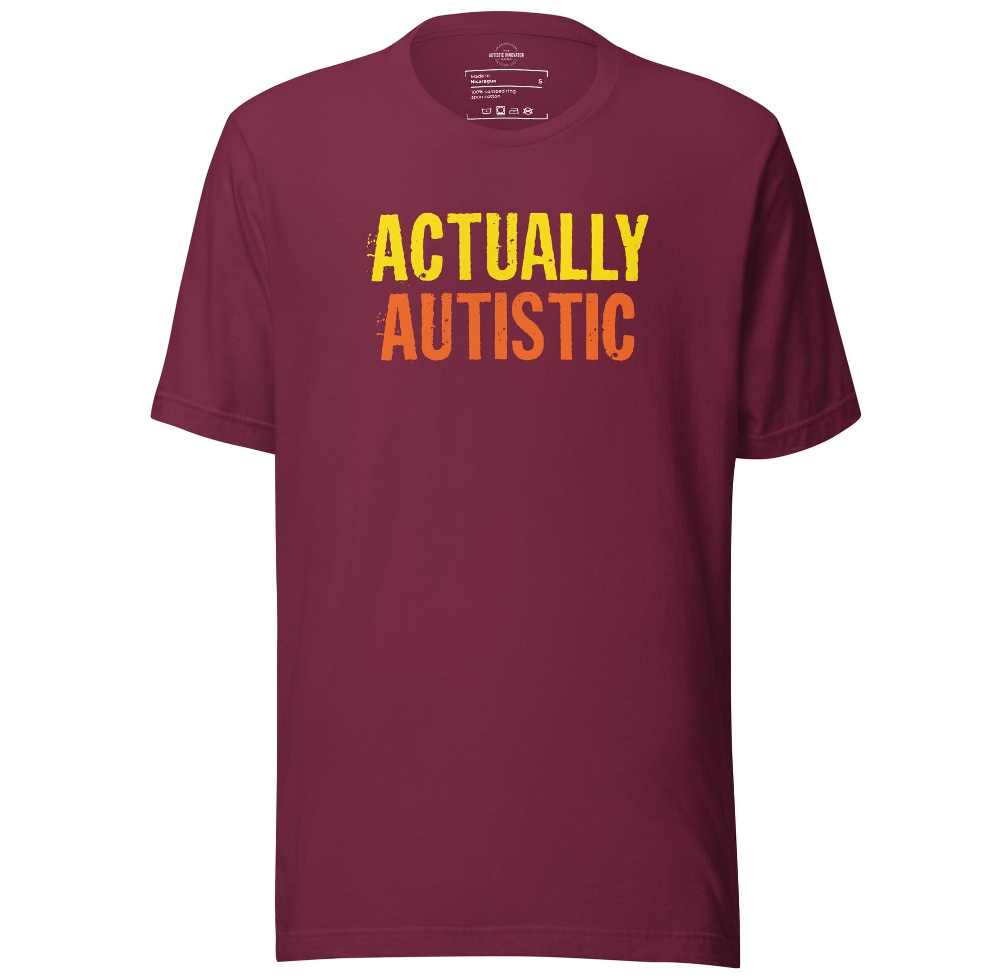 Actually Autistic Unisex t-shirt The Autistic Innovator Maroon S 