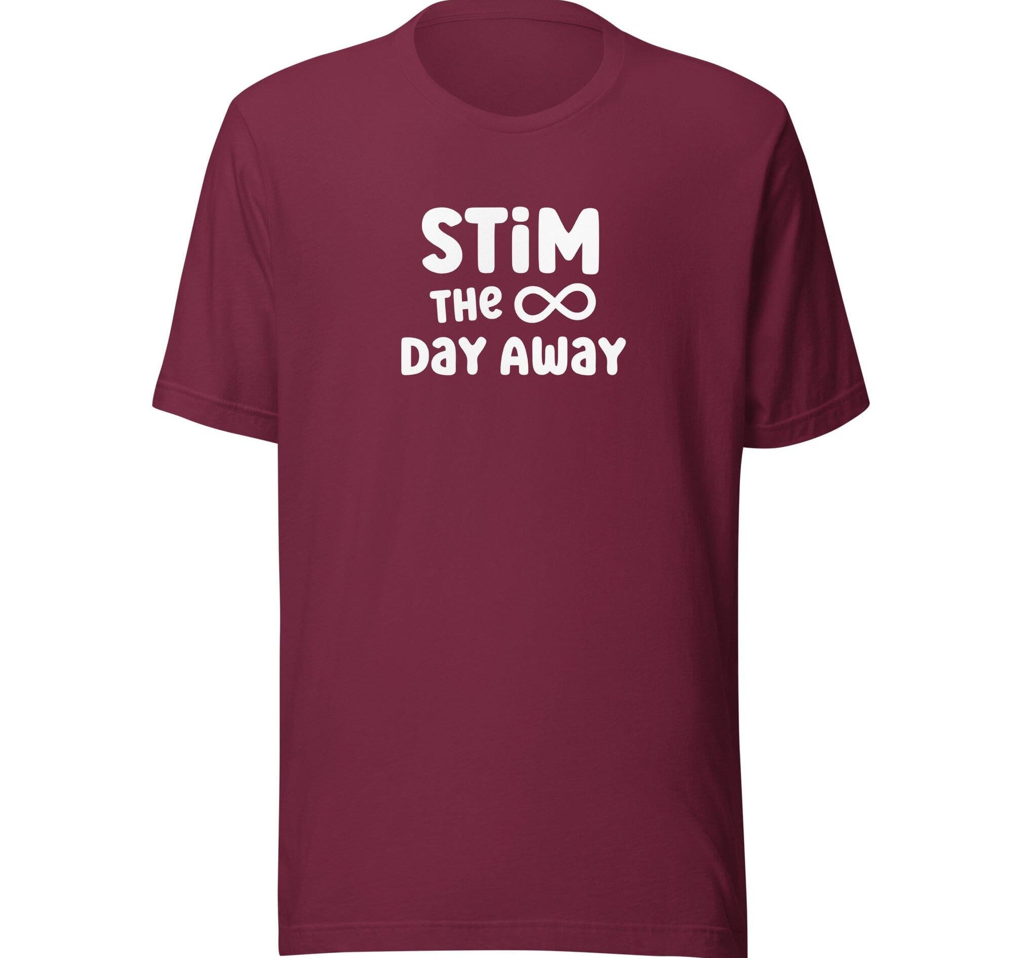 Stim the Day Away Unisex t-shirt The Autistic Innovator Maroon XS 