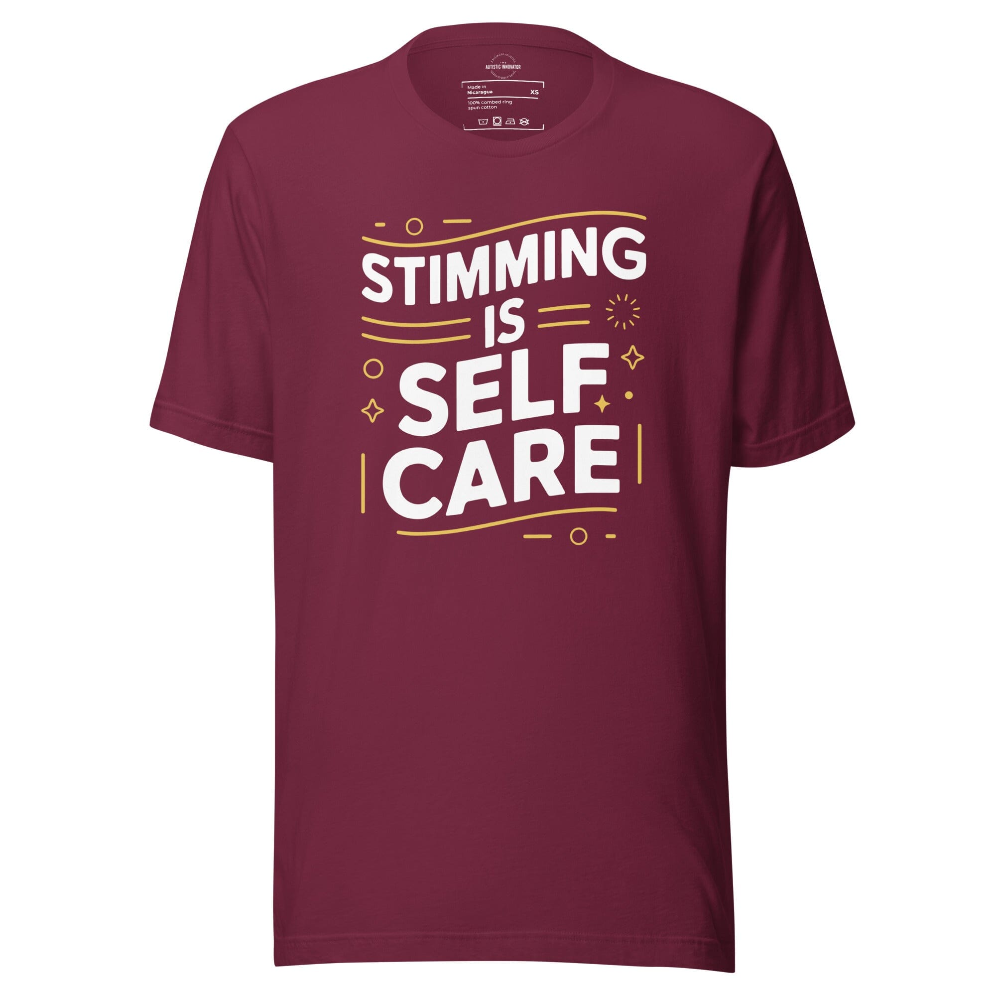Stimming is Self Care Unisex t-shirt The Autistic Innovator Maroon XS 