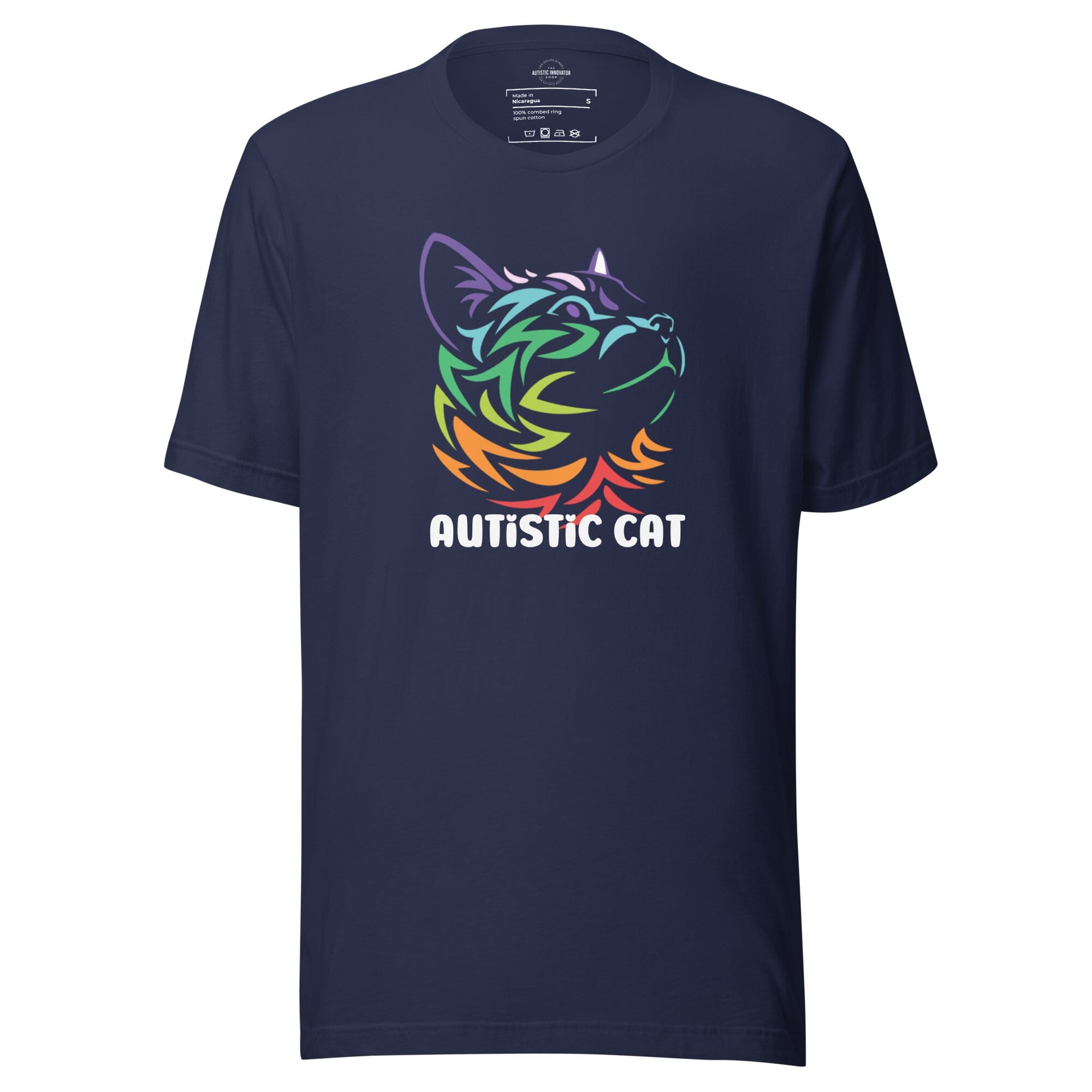 Autistic Cat Unisex t-shirt The Autistic Innovator Navy S 