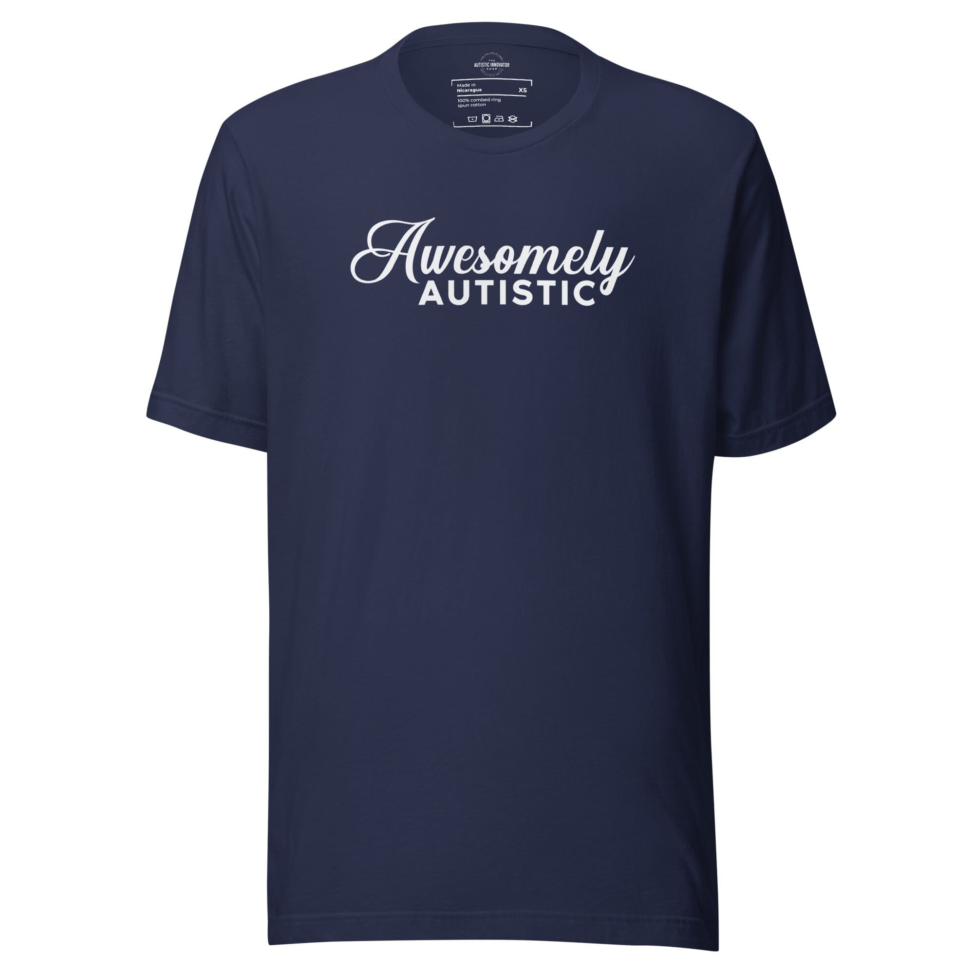 Awesomely Autistic Unisex t-shirt The Autistic Innovator Navy XS 