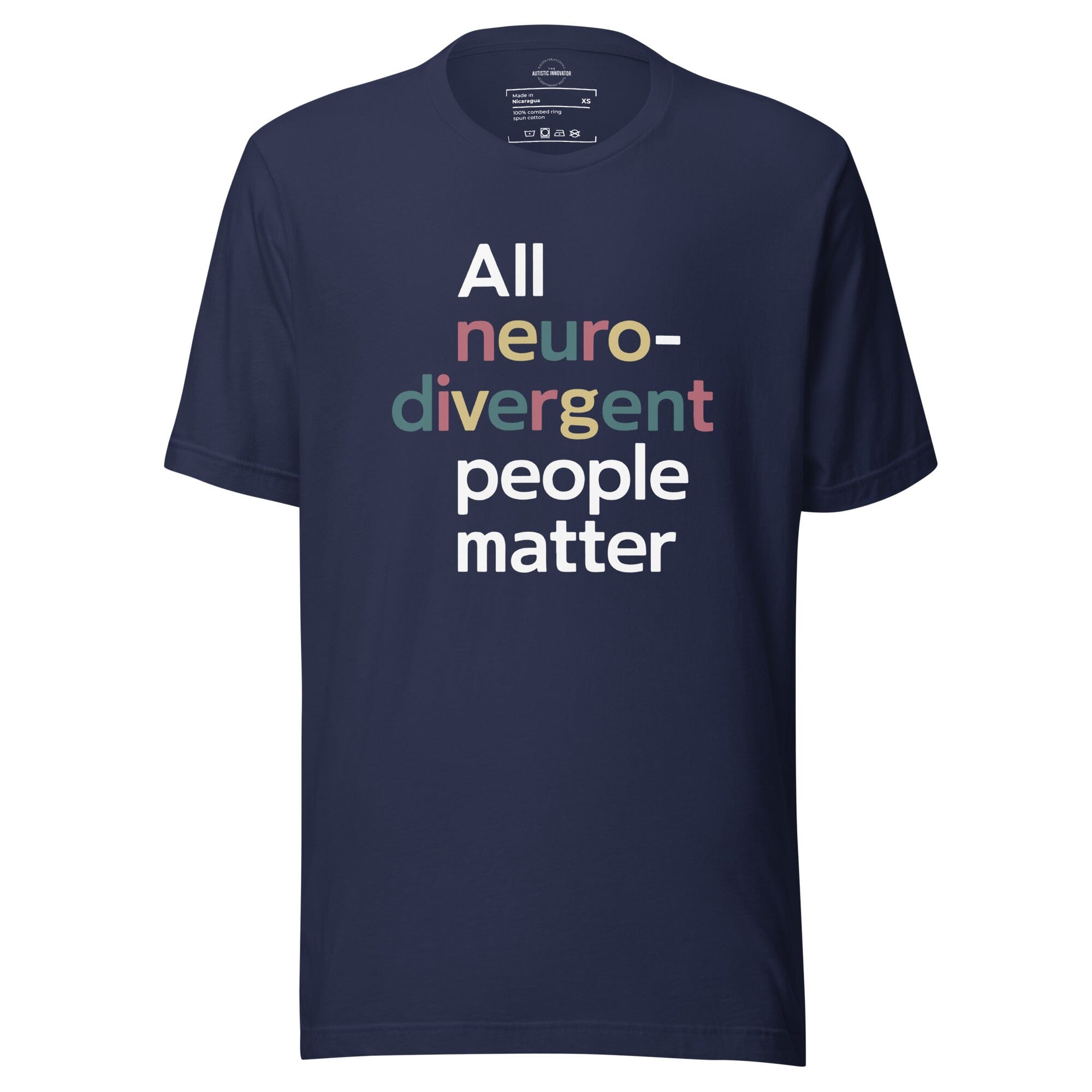 All Neurodivergent People Matter Unisex t-shirt The Autistic Innovator Navy XS 