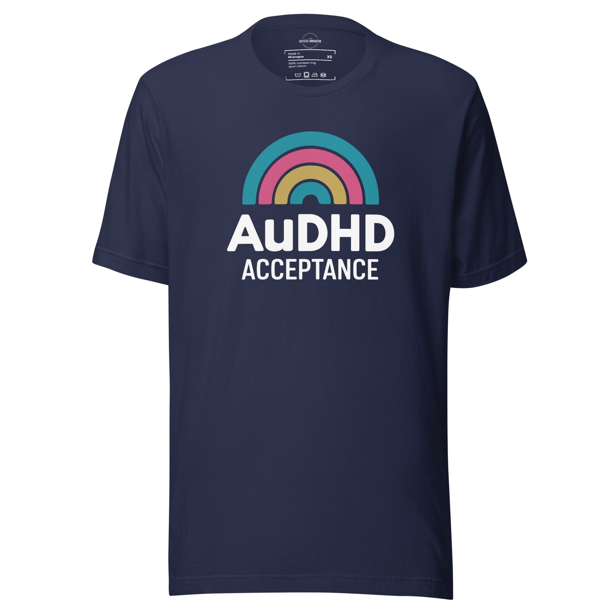 AuDHD Acceptance Unisex t-shirt The Autistic Innovator Navy XS 