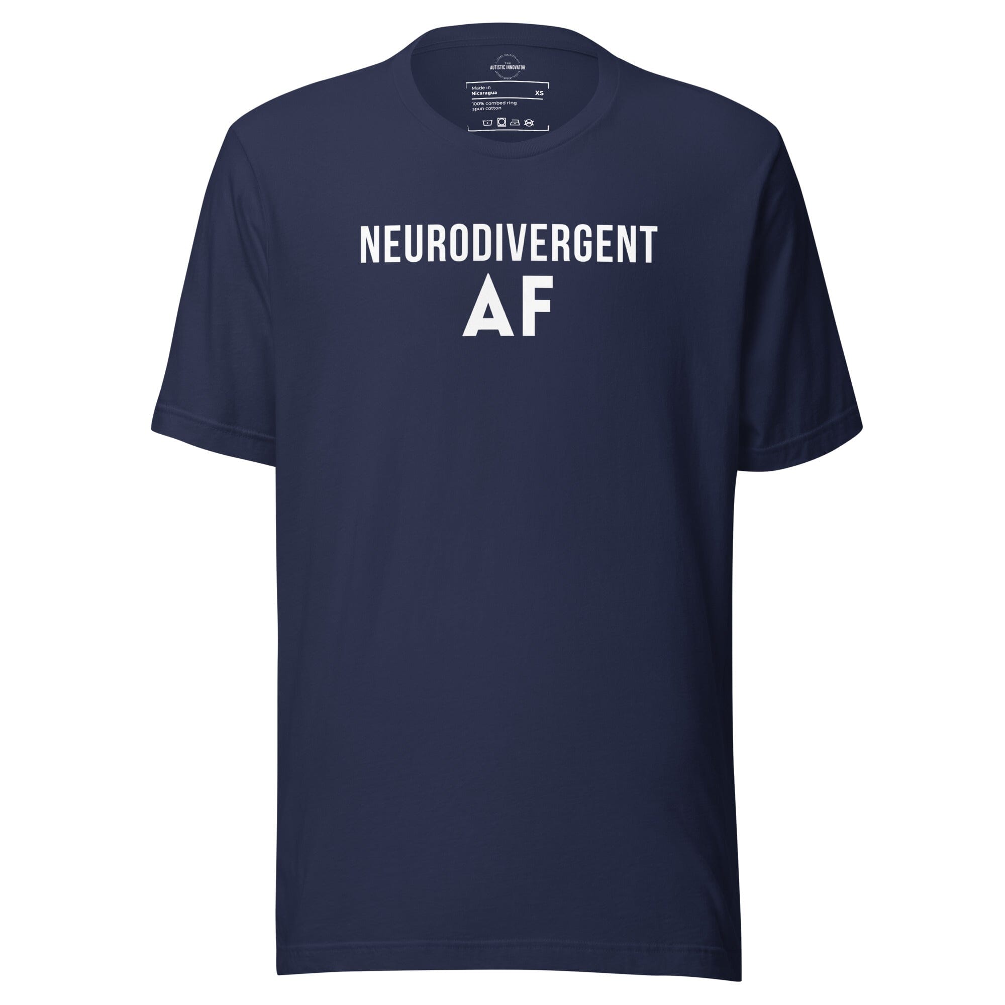 Neurodivergent AF Unisex t-shirt T-Shirt The Autistic Innovator Navy XS 