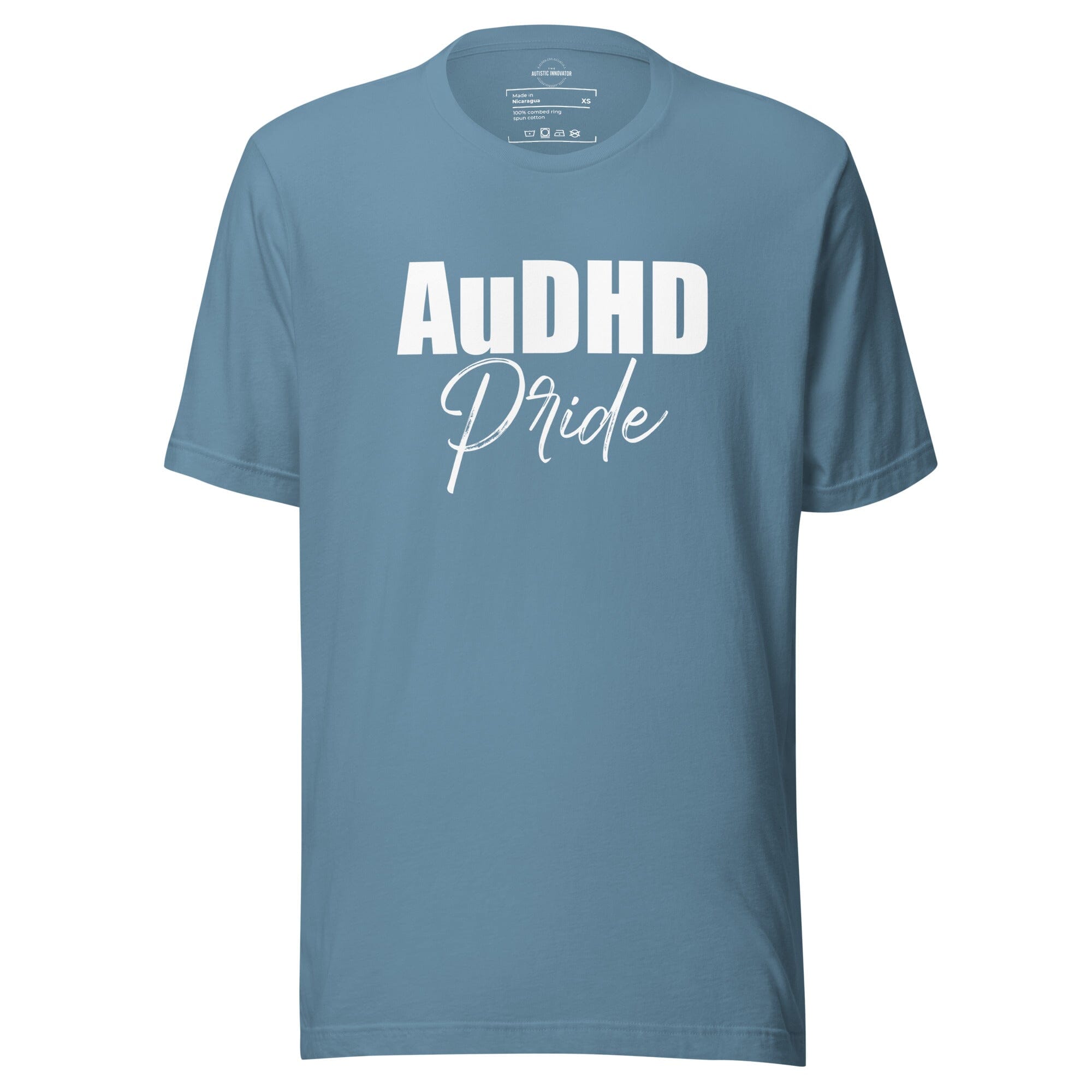 AuDHD Pride Unisex t-shirt The Autistic Innovator Steel Blue XS 