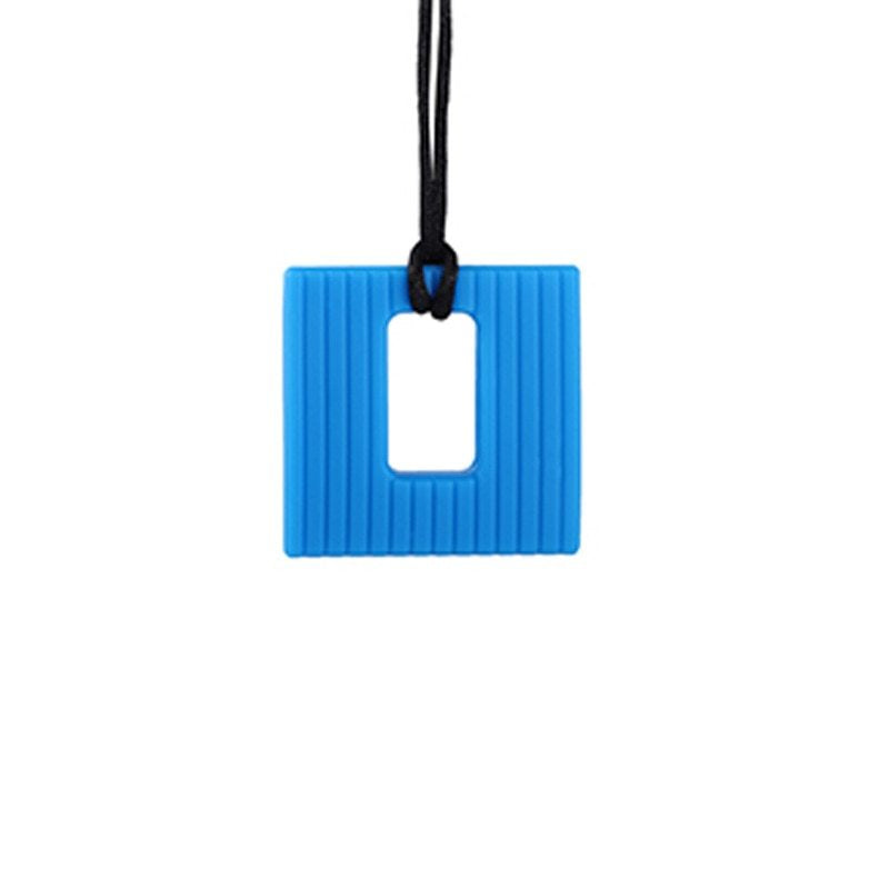 Square Textured Chew Necklace Silicone Teether Baby Teething Pendant Chewelry Sensory Therapy Toys for Autism ADHD Special Needs 0 The Autistic Innovator Baby Teether 3 