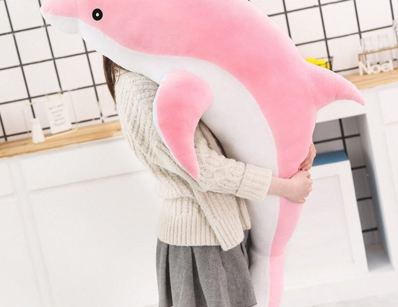 1pc 160CM Big Size kawaii Dolphin Plush Toys Lovely Stuffed Soft Animal Pillow Dolls for Children Girls Sleeping Cushion Gift 0 The Autistic Innovator 50CM pink 
