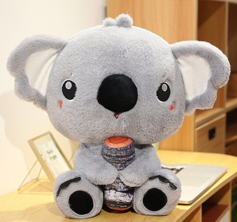 30/70cm Adorable Koalas Plush toy Cute Stuffed Cartoon Animals Australia Baby Koalas Doll toys with Wood Birthday gift for kids 0 The Autistic Innovator Hug wood 28cm 