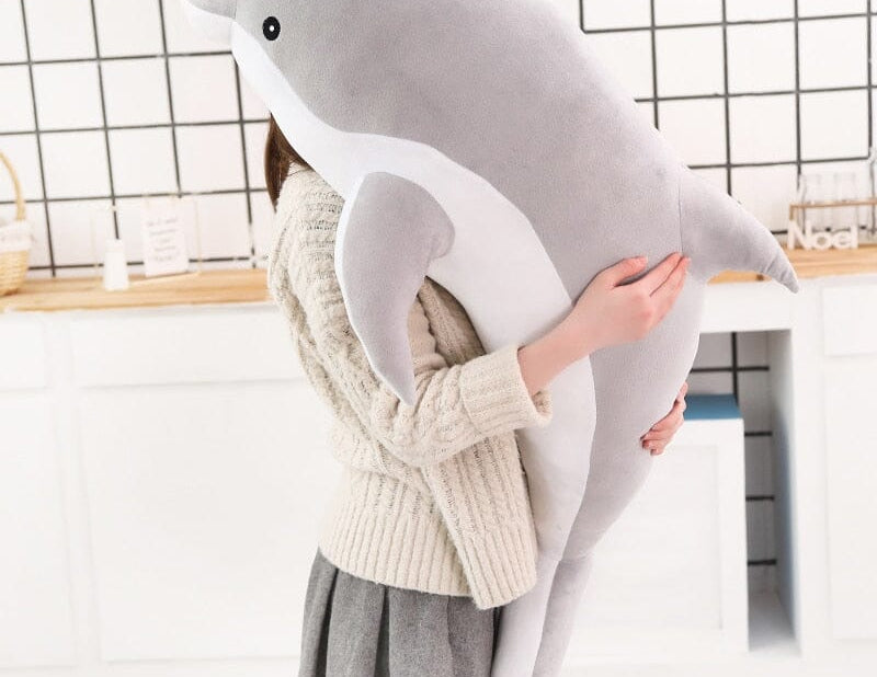 1pc 160CM Big Size kawaii Dolphin Plush Toys Lovely Stuffed Soft Animal Pillow Dolls for Children Girls Sleeping Cushion Gift 0 The Autistic Innovator 50CM grey 