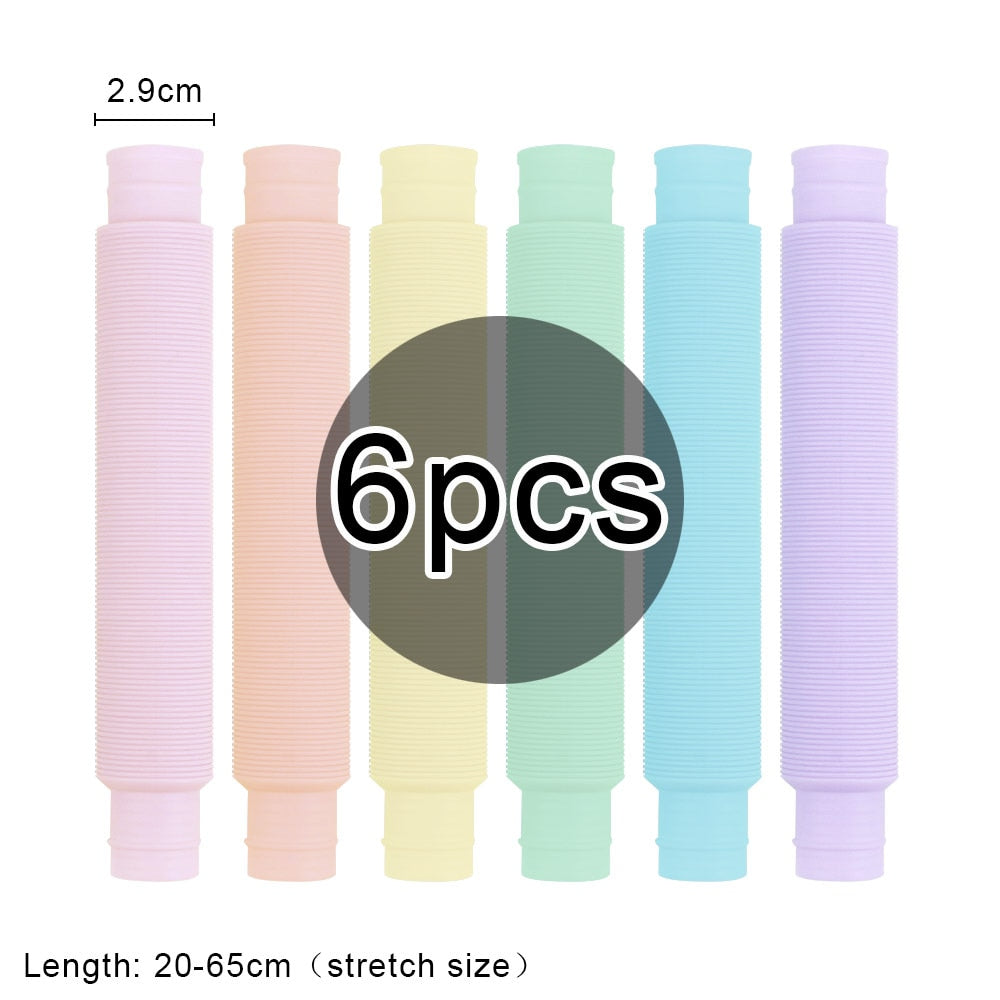 5/6/7Pcs Mini Pop Tubes Sensory Toys for ADHD Autism Fidget Squeeze Anxiety and Stress Relief Educational Kids Games Funny Gifts 0 The Autistic Innovator 6pcs 2.9 M 