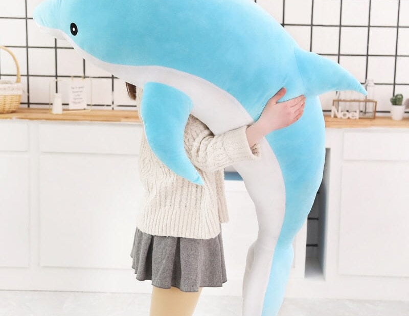 1pc 160CM Big Size kawaii Dolphin Plush Toys Lovely Stuffed Soft Animal Pillow Dolls for Children Girls Sleeping Cushion Gift 0 The Autistic Innovator 50CM blue 