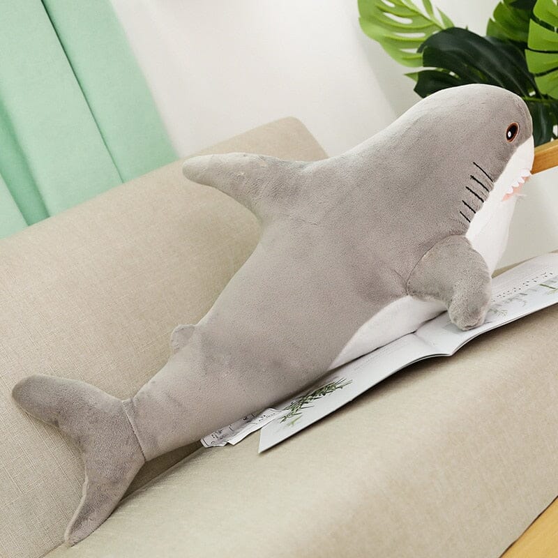 140cm Giant Cute Shark Plush Toy Soft Stuffed Speelgoed Animal Reading Pillow for Birthday Gifts Cushion Doll Gift For Children The Autistic Innovator 15cm Gray 