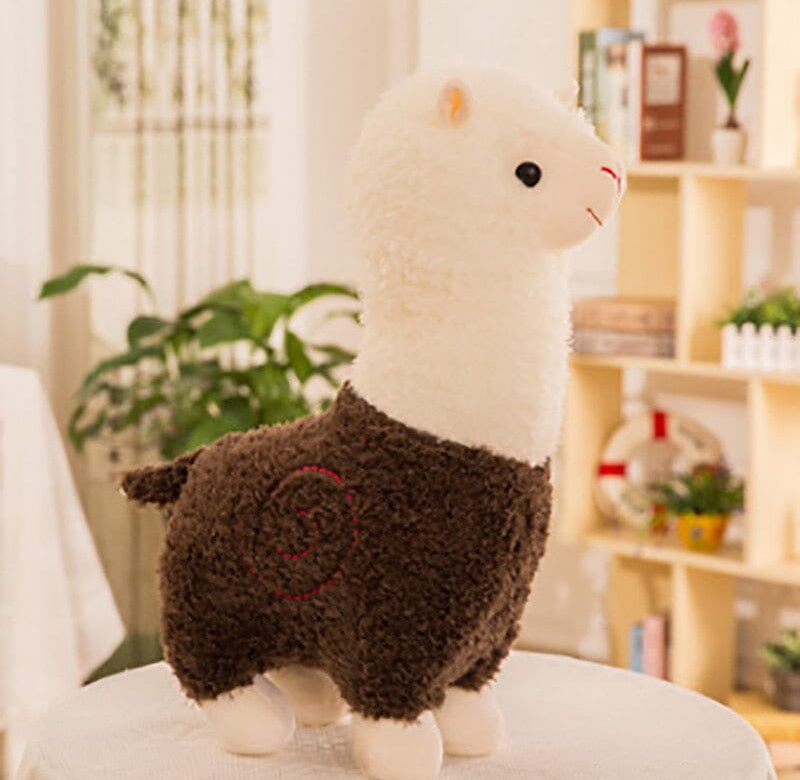 25cm New Alpaca Plush Toy 6 Colors Cute Animal Doll Soft Cotton stuffed doll Home office decor Kids girl Birthday Christmas Gift 0 The Autistic Innovator brown 