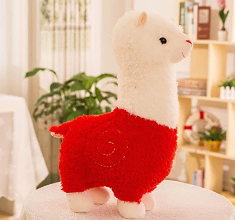 25cm New Alpaca Plush Toy 6 Colors Cute Animal Doll Soft Cotton stuffed doll Home office decor Kids girl Birthday Christmas Gift 0 The Autistic Innovator red 