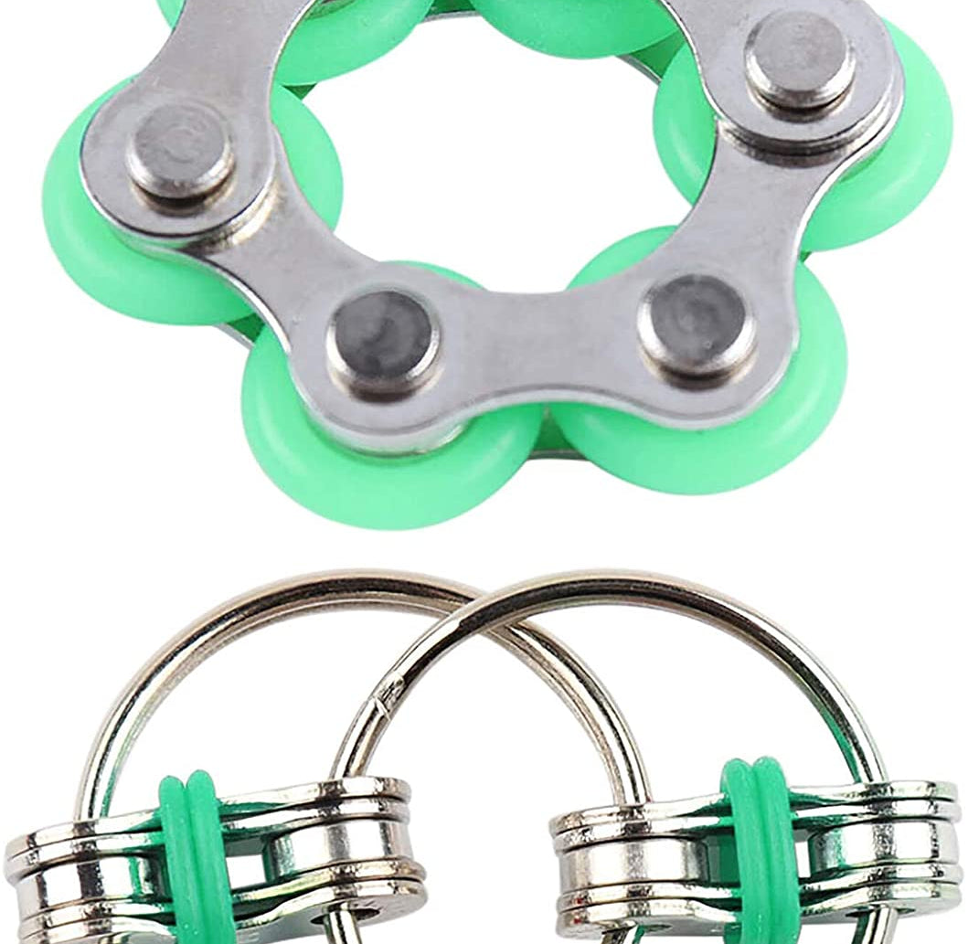 Bike Chain Fidget Stim Toy Set The Autistic Innovator Green Bundle 