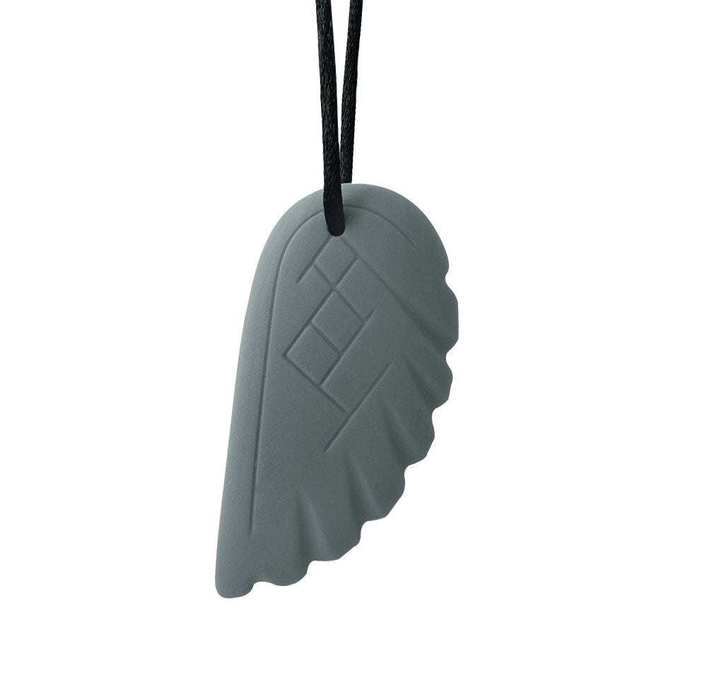 Feather Chew Necklace The Autistic Innovator Grey 