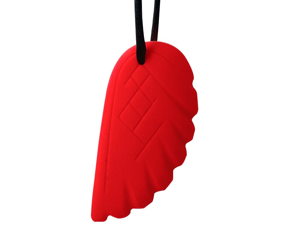 Feather Chew Necklace The Autistic Innovator Red 