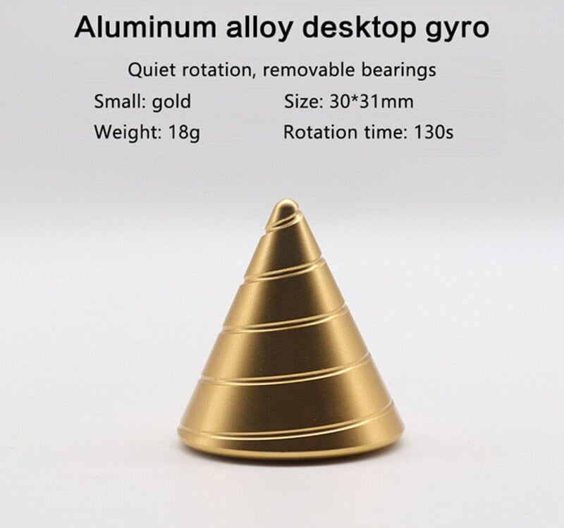 Cone Desk Spinner Stim Toy The Autistic Innovator Gold 