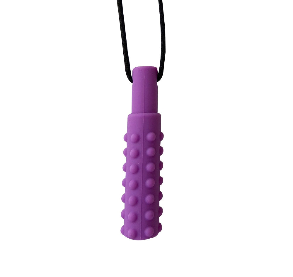 Textured Pendant Chew Necklace 0 The Autistic Innovator Purple 