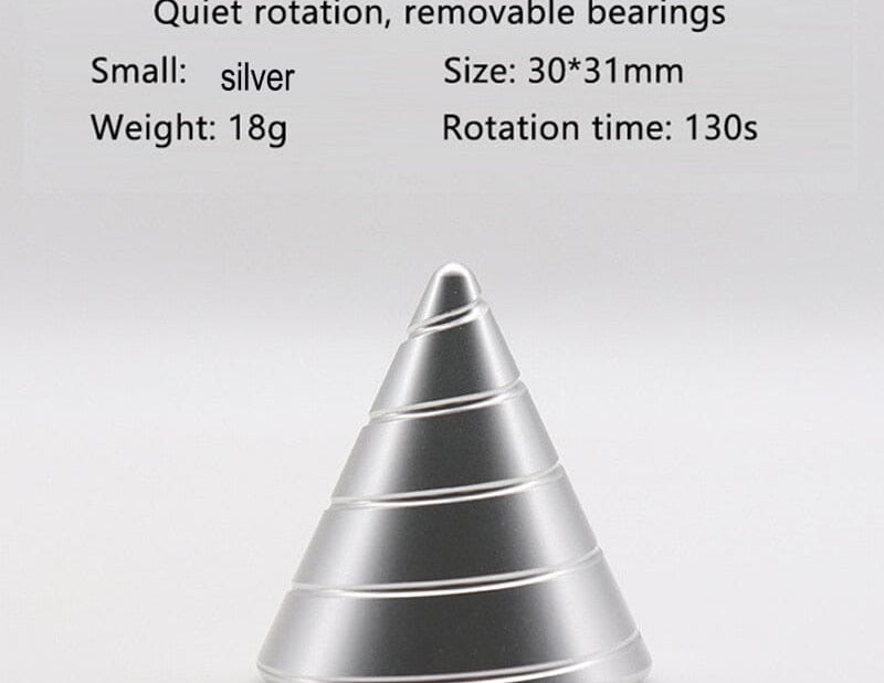 Cone Desk Spinner Stim Toy The Autistic Innovator Silver 