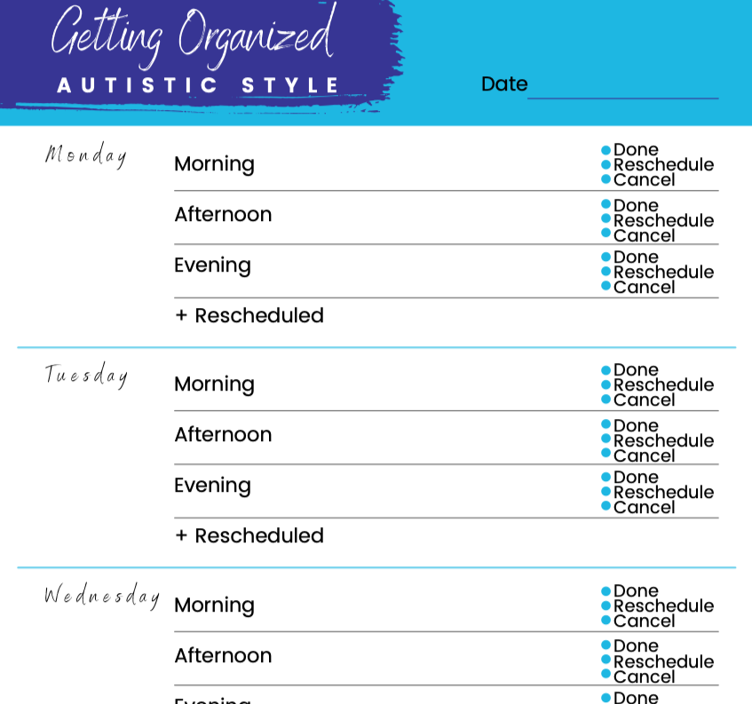 Getting Organized Autistic Style Printable The Autistic Innovator 