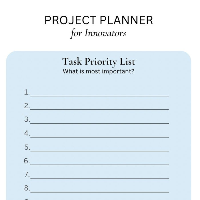 Printable Project Planner The Autistic Innovator 