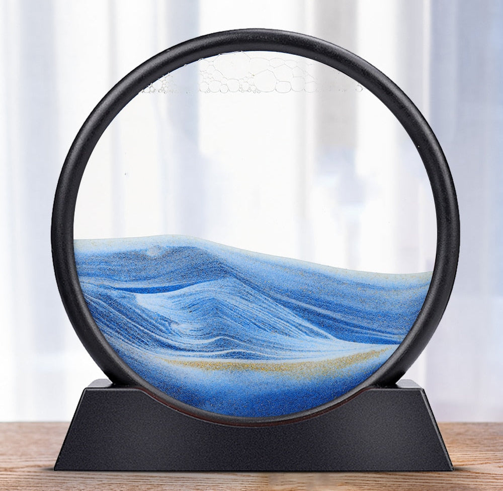 Moving Sandscape Visual Stim Art The Autistic Innovator Blue 12 inch / 30cm 