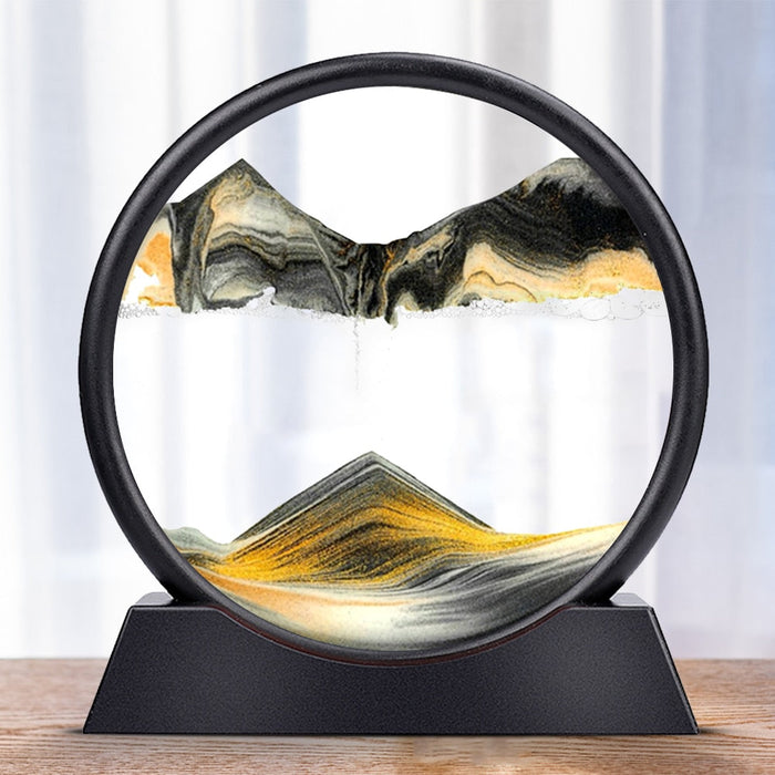 Moving Sandscape Visual Stim Art The Autistic Innovator Black & Gold 12 inch / 30cm 