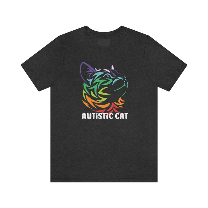 Autistic Cat Unisex T-Shirt T-Shirt Printify Dark Grey Heather S 