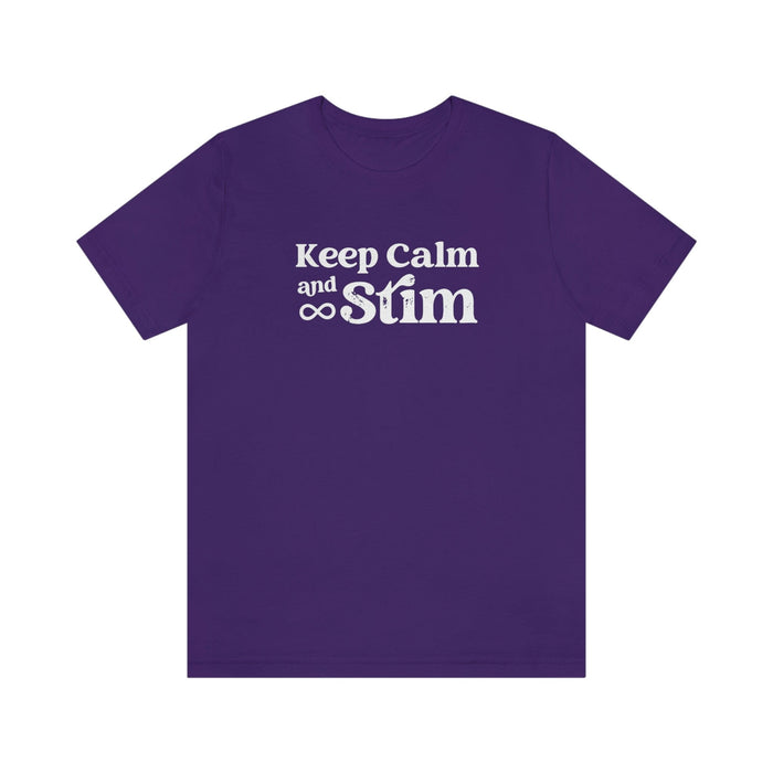 Keep Calm and Stim Unisex T-Shirt T-Shirt Printify Team Purple S 