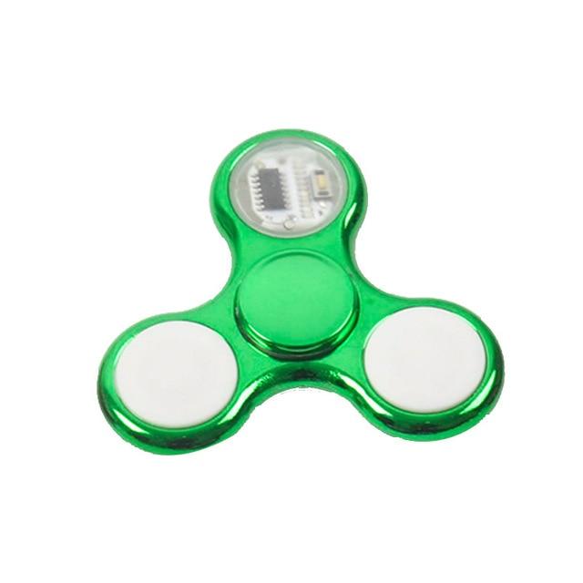 6colors Creative LED Light Luminous Fidget Spinner Changes Hand Spinner Golw in the Dark Stress Relief Toys For Kids The Autistic Innovator green 