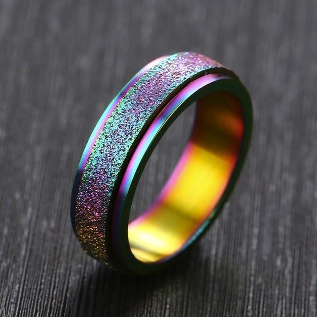 Glitter Spinner Stim Ring The Autistic Innovator 7 Rainbow 