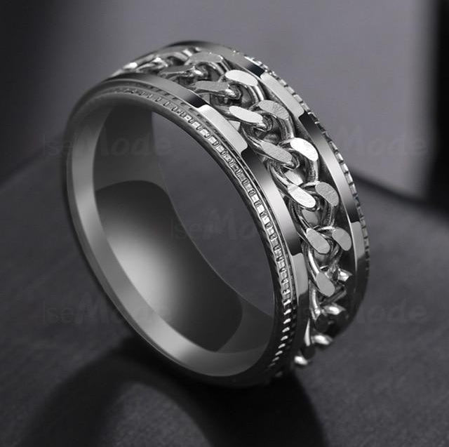 Vnox Spinner Chain Rings for Men Women, 8MM Stainless Steel