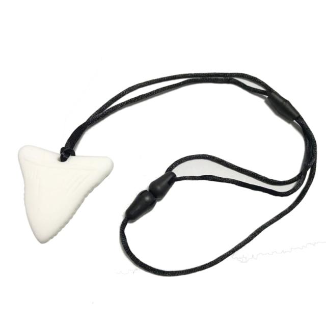 Shark Tooth Pendant Chew Necklace The Autistic Innovator White 