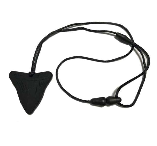Shark Tooth Pendant Chew Necklace The Autistic Innovator Black 