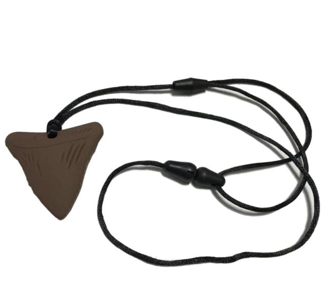 Shark Tooth Pendant Chew Necklace The Autistic Innovator Brown 